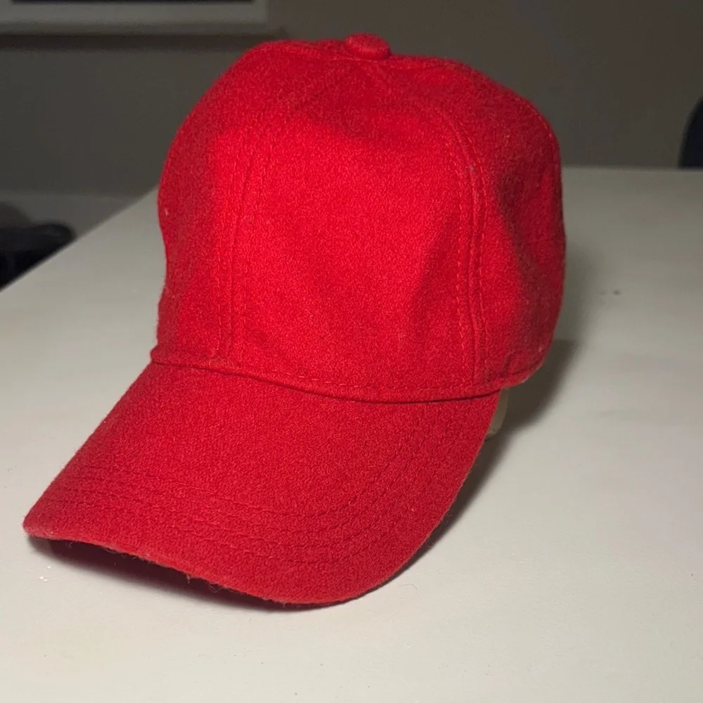 Vibrant vintage Red Wool Baseball Cap